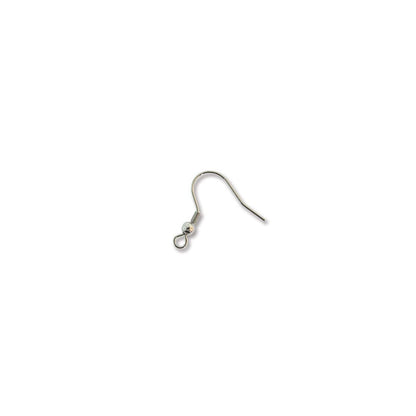 316L Stainless Steel 20mm Fishhook Ear Wires with 3mm Ball & Open Loop, 72 pcs