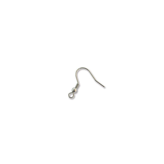 316L Stainless Steel 20mm Fishhook Ear Wires with 3mm Ball & Open Loop, 72 pcs