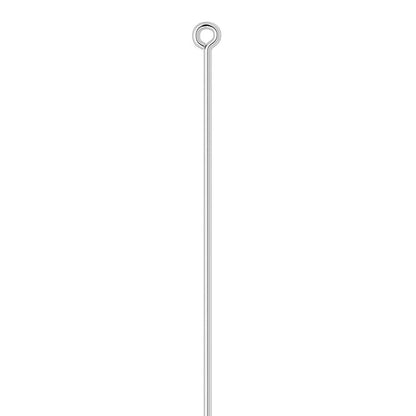 Beadsmith Silver Plated Brass Eye Pins, 4 inch, 21 Gauge, 144 pcs