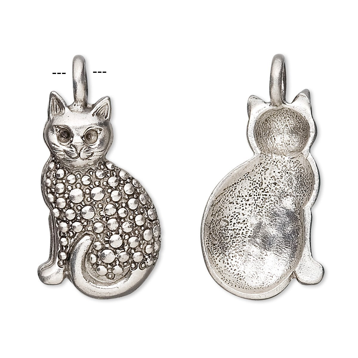 Antiqued Pewter Sitting Pretty Cat Charm Pendants 30x15mm – 2 pcs