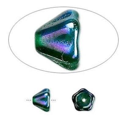 Czech Pressed Glass Bell Cone Flower Beads 8.5x6.5mm - 20 pcs