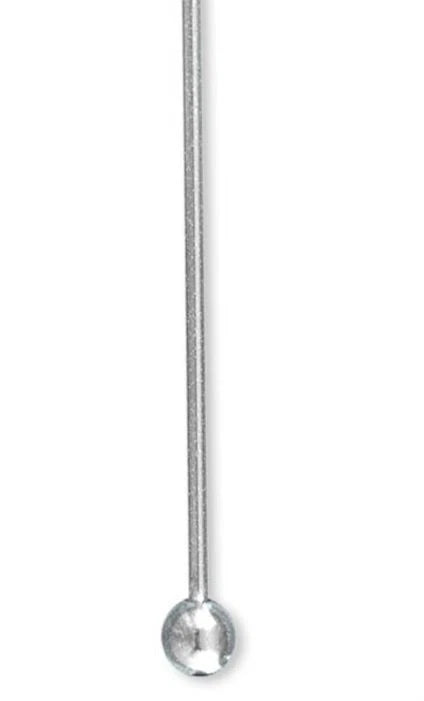Stainless Steel Ball Head Pins, 24 Gauge, 2 Inches, 2mm Ball, 50 pcs