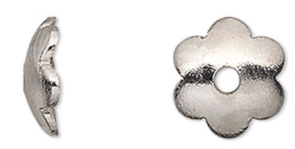 300 Gold, Silver & Copper Tri Color Plated Steel 6x2mm Smooth Flower Bead Caps
