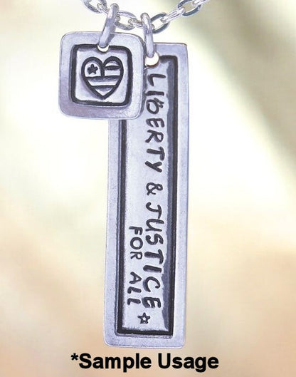 ImpressArt American Flag Heart Metal Stamp, 6mm