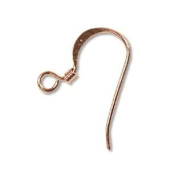 Copper Plated Brass Flat Fishhook Ear Wires, 18mm, 22 Gauge