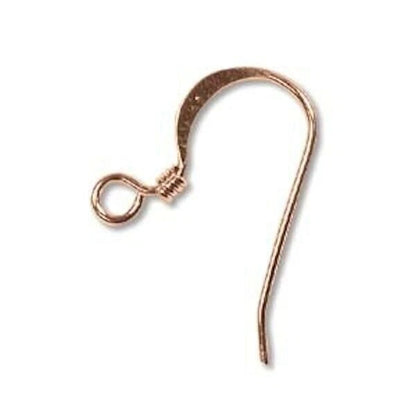 Copper Plated Brass Flat Fishhook Ear Wires, 18mm, 22 Gauge