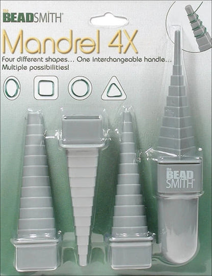 Beadsmith Multi Mandrel Wire Shaping Tool, 4 Shapes (Square, Triangle, Circle, Oval)