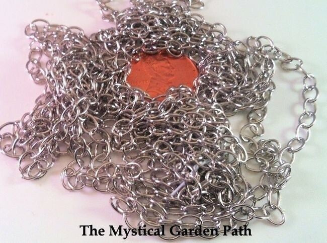 Antiqued Silver Cable Chain, 4x5mm Links, 100 inches
