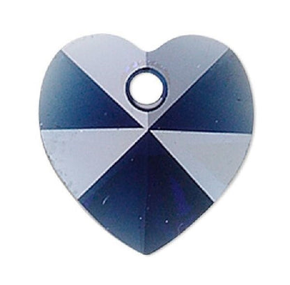 Swarovski Crystal Dark Indigo Faceted Heart Pendants 10mm #6202 (2 pc)