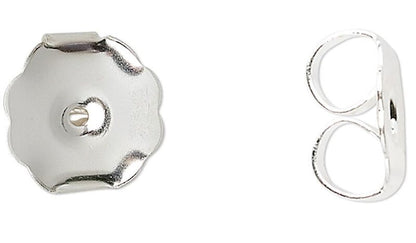 Silver Plated Brass Monster Earnut Earring Backs 10x9x5mm