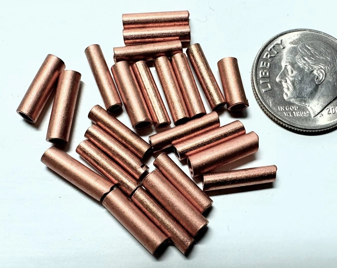 Artistic Wire Bare Copper Large Seamless Crimp Tube Mix, 10mm, 12/14/16 Gauge, 24 pcs