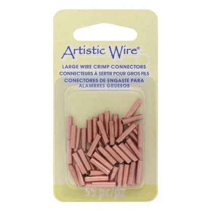 Beadalon Bare Copper Large Seamless Crimp Tube, 10mm, 1.3mm ID, 16 Gauge, 55 pcs