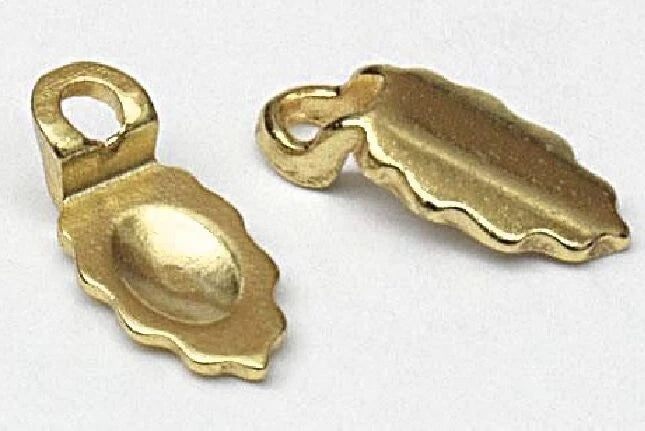 Aanraku Small 18KT Gold Plated Glue-On Leaf Bail, 13x6.5mm, 6 pcs