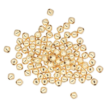 Gold Plated Brass Double Cone Spacer Beads, 4x4mm, 100 pcs