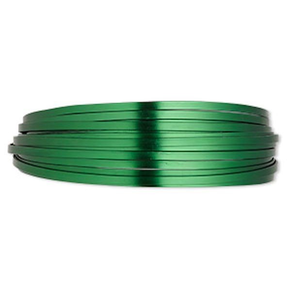Anodized Aluminum Flat Wrapping Wire, 16 Gauge, 18 Feet