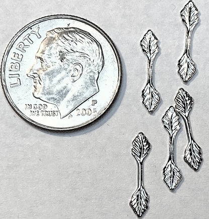 Silver Nickel Plated Brass Fold-Over Glue-On Leaf Bail 12.5x3mm - 100 pcs