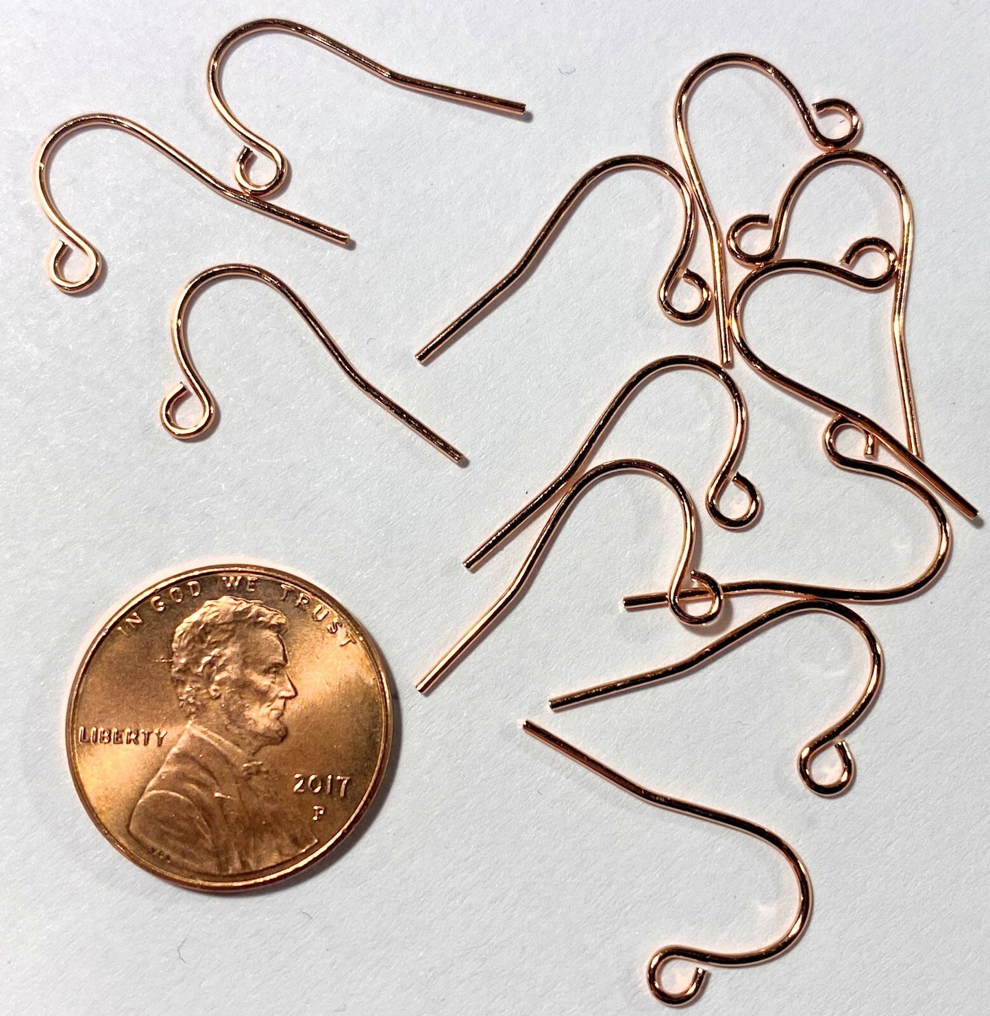 Copper Plated Brass 11x21mm Fishhook Ear Wires with Open Loop