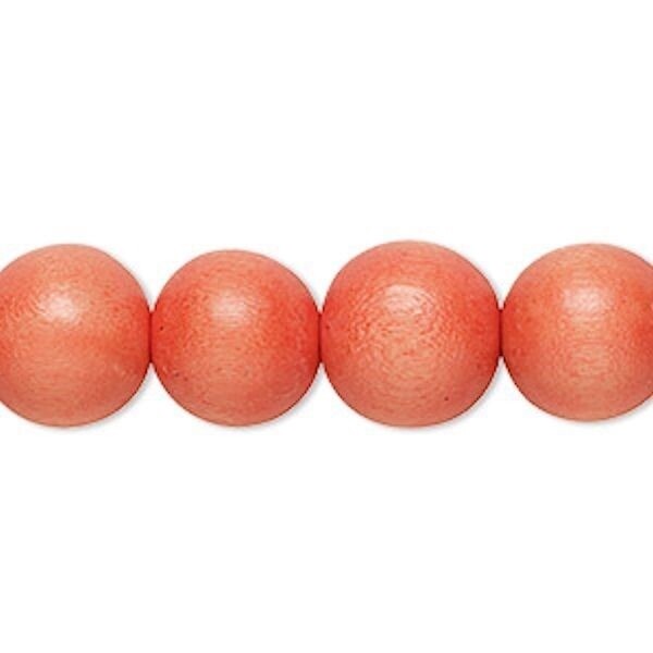 Cheesewood Round Beads, Dyed & Waxed, 11-12mm, 2 Strands, Approx. 70 Beads