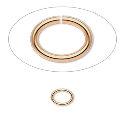 Gold Plated Brass Oval Jump Rings, 18 & 20 Gauge