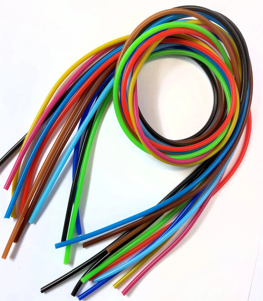 Silicone Rubber Hollow Tube Cord for Memory Wire 2.2mm - 12 Assorted Colors