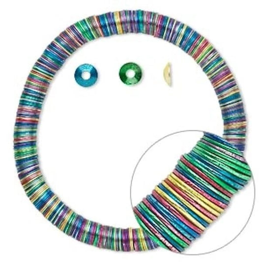 Bead Cap, 300 Multi Jewel Tone Smooth Steel 6x1.5mm Cone to Fit 6-8mm Beads