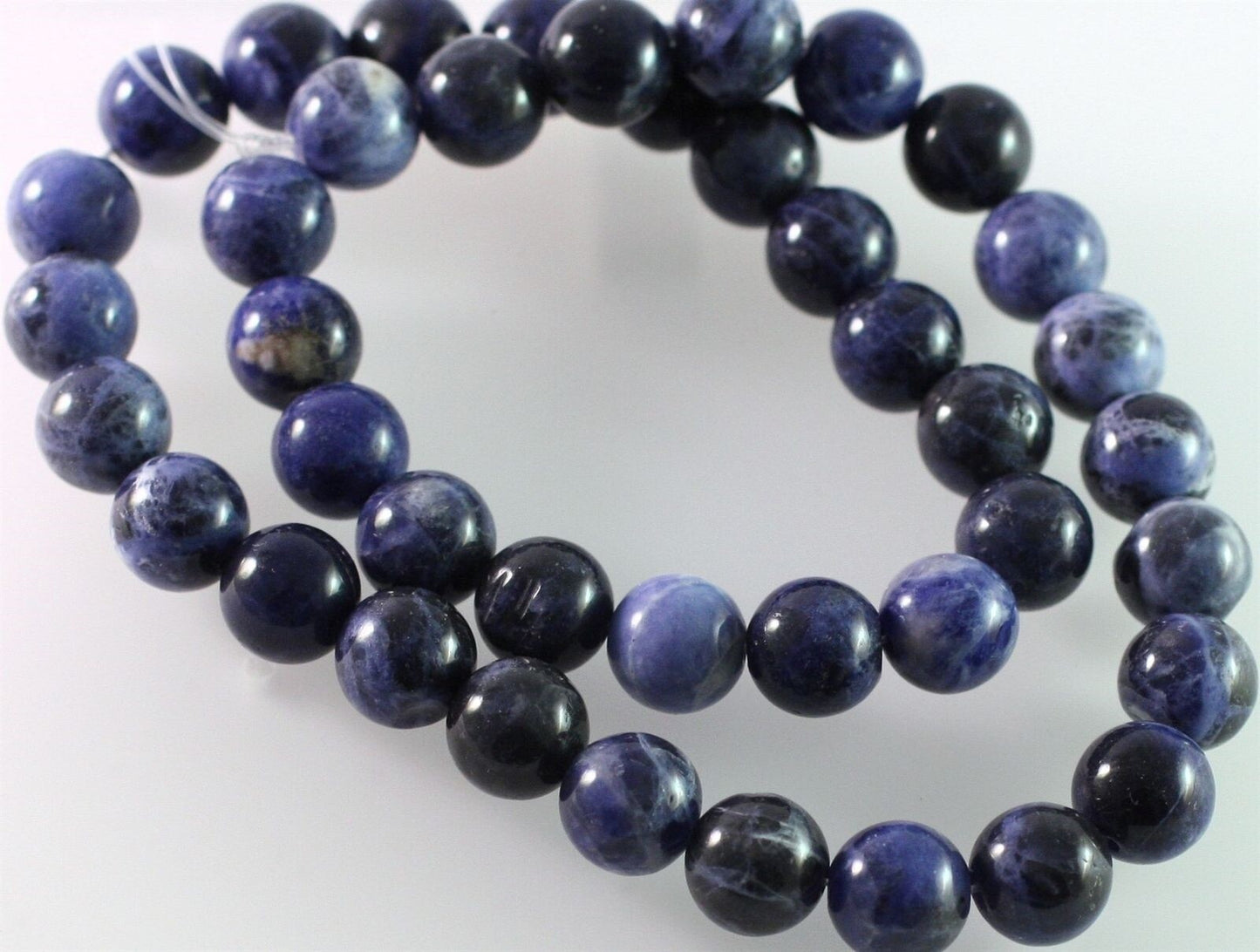 Beads, Sodalite (Natural) B Grade 10mm Round, 1 Strand (approx. 41 pcs)