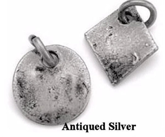 Antiqued Silver Plated Geometric Charm Mix with Jump Rings, 10-11mm, 22 pcs