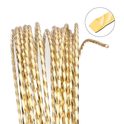 Non-Tarnish Gold Plated Copper Twisted Square Wire, 21 Gauge (1.02mm), 15 Feet