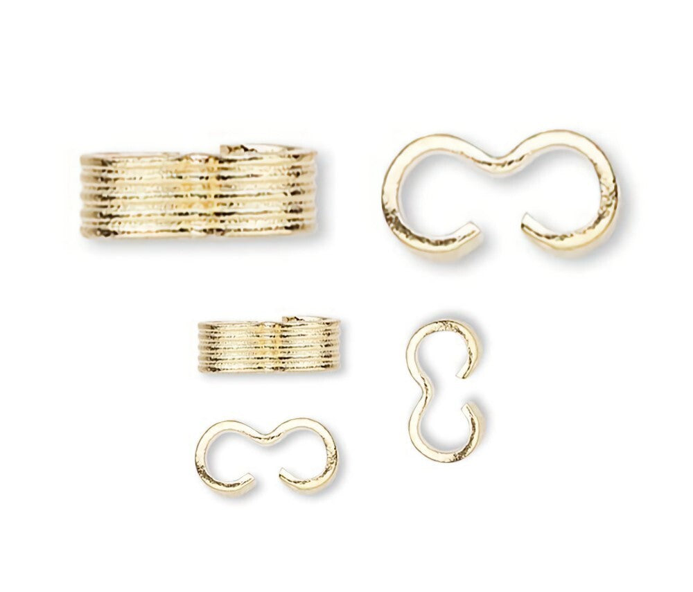 Link Connectors, Gold Plated Brass, Lined Pattern, 6.5x2.5mm, 50 pcs