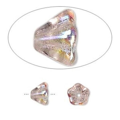 Czech Pressed Glass Bell Cone Flower Beads 8.5x6.5mm - 20 pcs