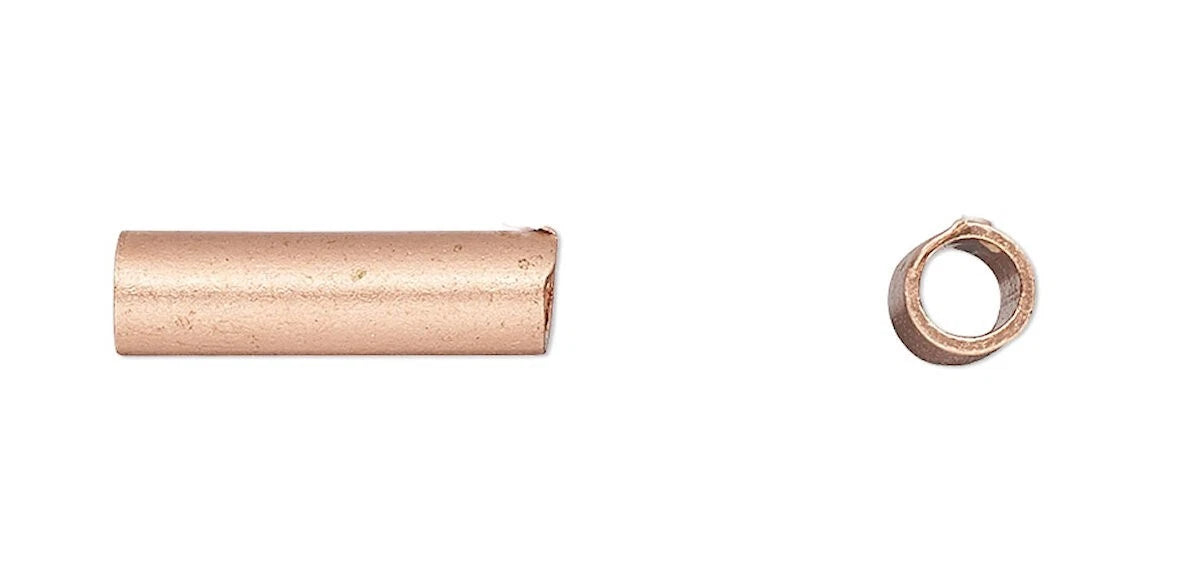 Artistic Wire Bare Copper Large Crimp Tubes, 10x3mm, 55 pcs (12 Gauge)
