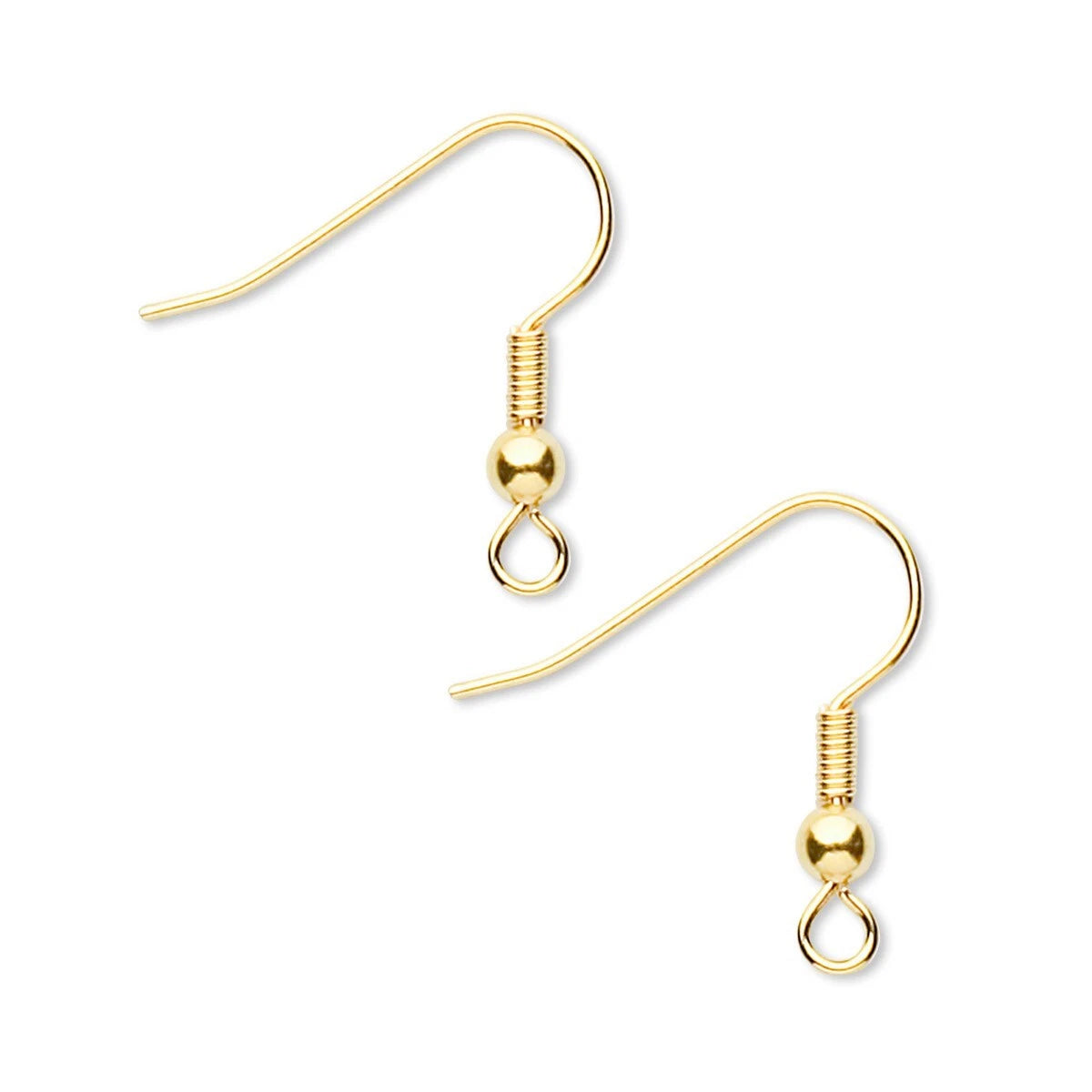 Gold Finished Brass Fishhook Ear Wires, 19mm, 21 Gauge, 1000 pcs (500 Pairs)