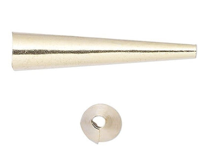 Gold Plated Brass Cone Fringe Terminator Findings 26x6mm