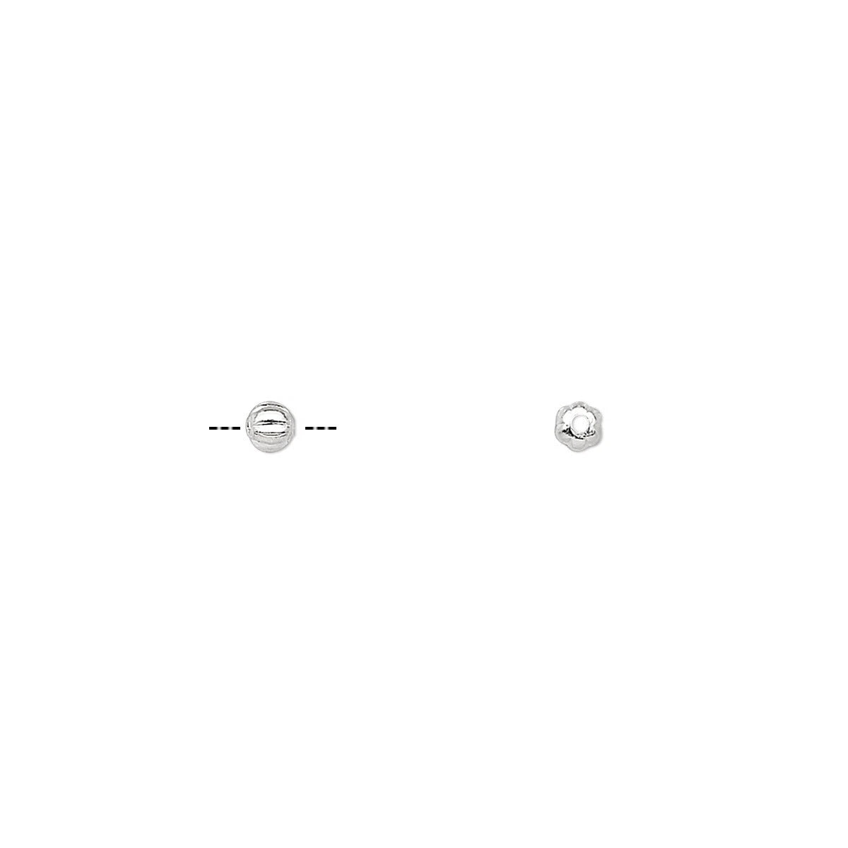 Silver-Plated Brass Corrugated Round Spacer Beads, 2.5mm