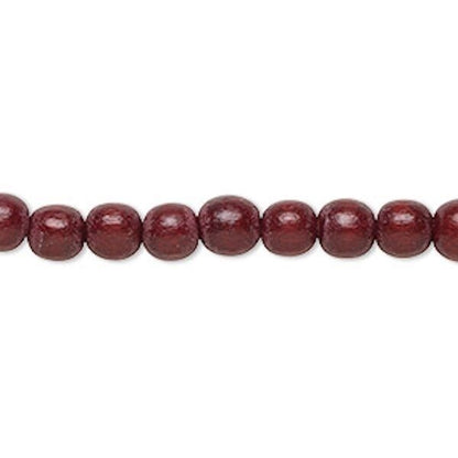 Dyed & Waxed Wood Round Beads 6mm - 2 Strands (approx. 140 pcs)