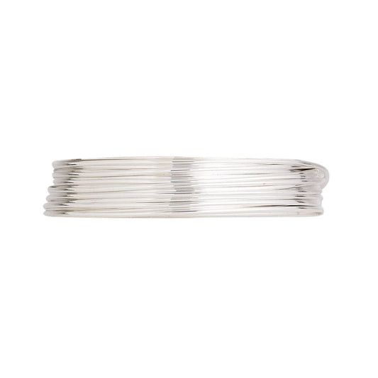 Argentium Sterling Silver Round Wire, 22 Gauge (0.64mm), Half Hard, 5 Feet