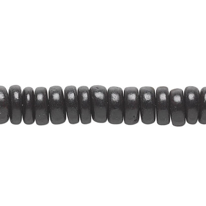 Black 8x4mm Rondelle Wooden Beads with 1.1mm Hole 4 Strands(500)