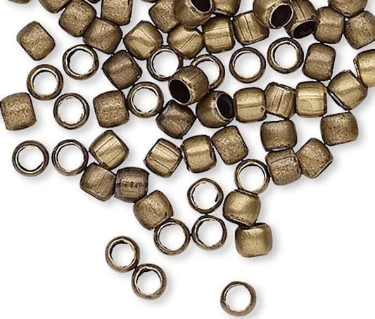 Antiqued Gold Plated Brass Smooth Round Micro Spacer Beads, 2mm, 100 pcs