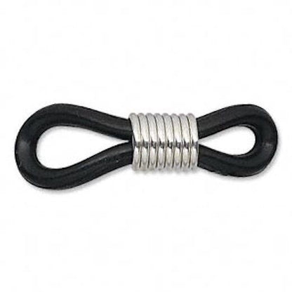 Black Rubber Eyeglass Holders with Adjustable Silver Coil