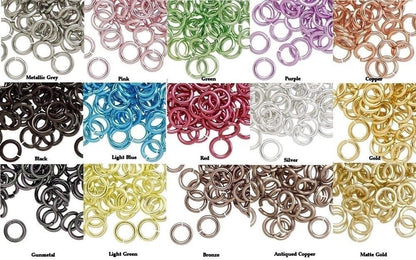 Anodized Aluminum Jump Rings 18 Gauge 6mm - 100 pcs