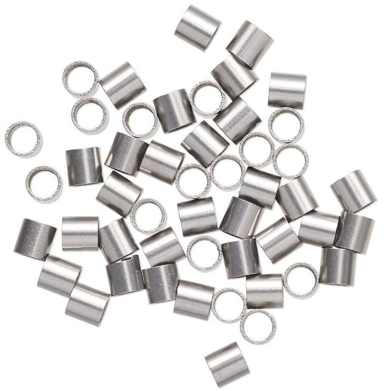 Crimp Tube Beads, Stainless Steel, 3x3mm, 50 pcs