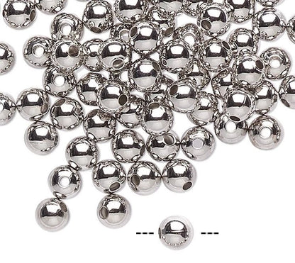 Silver Plated Brass Round Spacer Beads, 2.5mm