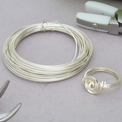 Silver Plated Half Round Non-Tarnish Copper Wire, 21 Gauge (0.72mm), 4 Yards