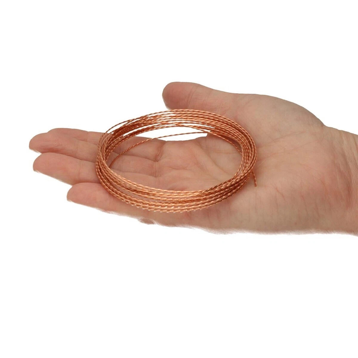 Beadsmith Natural Copper Twisted Square Wrapping Wire, 21 Gauge (1.02mm), 15 ft