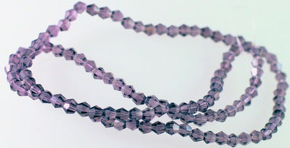 Cosmic Crystal Tanzanite Purple Faceted Bicone Beads, 4mm, 1 Strand (approx. 100)