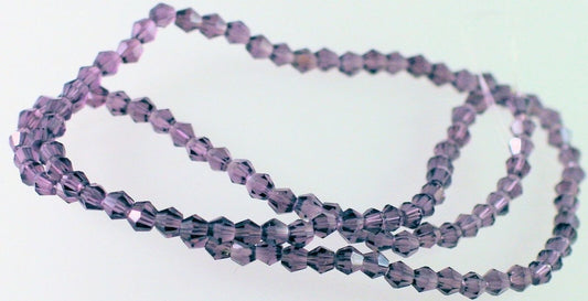 Cosmic Crystal Tanzanite Purple Faceted Bicone Beads, 4mm, 1 Strand (approx. 100)