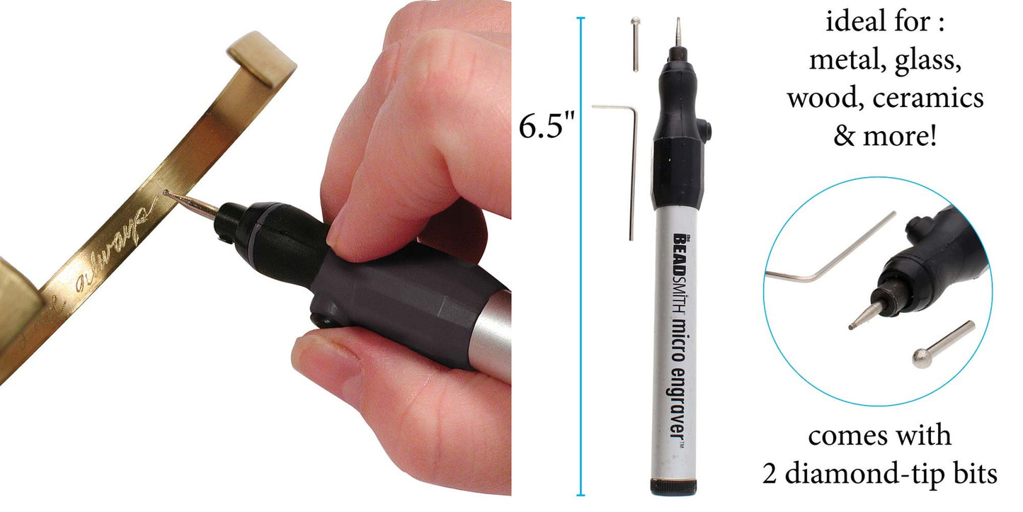 BeadSmith Micro Engraver with 2 Diamond Tip Bits, 6-1/2"