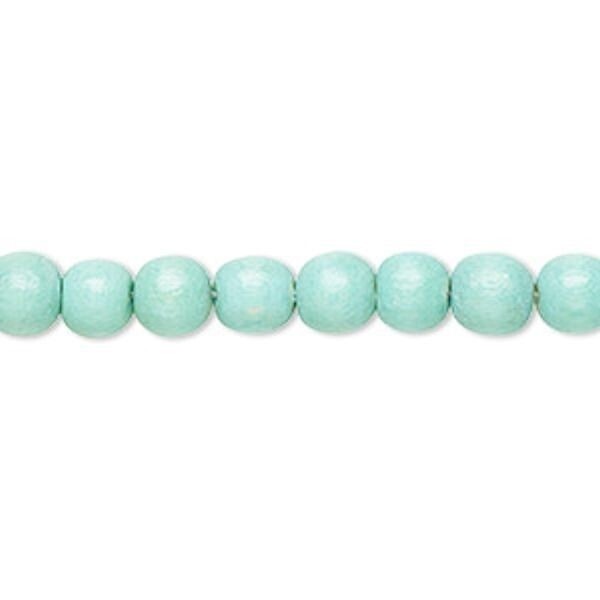Dyed & Waxed Wood Round Beads 6mm - 2 Strands (approx. 140 pcs)