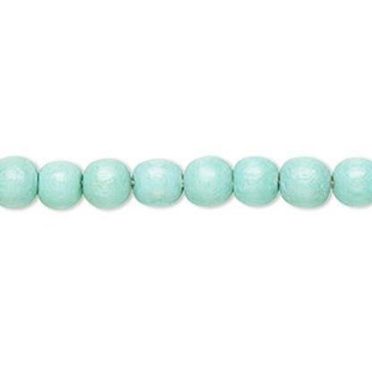 Dyed & Waxed Wood Round Beads 6mm - 2 Strands (approx. 140 pcs)