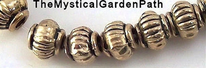 Antiqued Gold Brass Melon Rondelle Beads, 4x5mm, 36 pcs